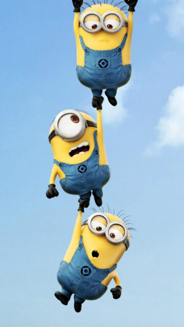 Funny Minions Hanging Together Mobile Wallpaper