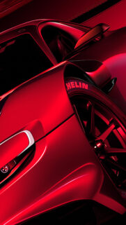 Red Supercar Michelin Tire Close-up Mobile Wallpaper