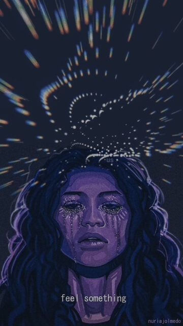 Zendaya Euphoria Aesthetic Purple Moody Mobile Wallpaper