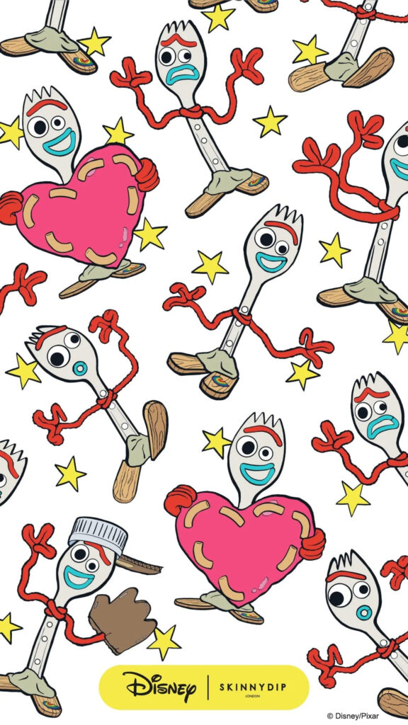 Colorful Forky Pattern Disney Pixar Toy Story Mobile Wallpaper
