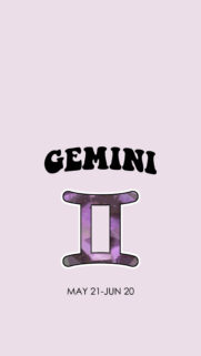 Gemini Zodiac Sign Minimalist Aesthetic Purple Dual Personality Wallpaper