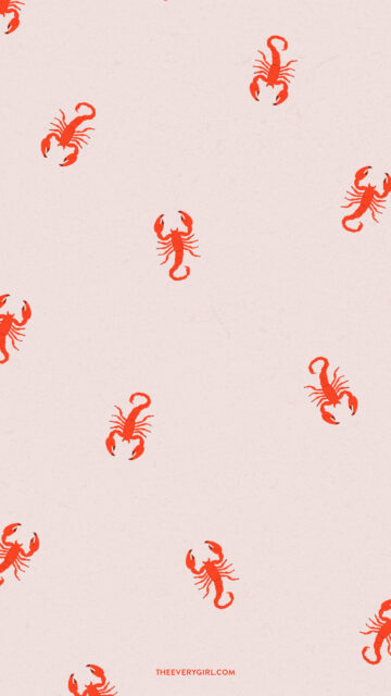Minimalist Scorpio Zodiac Sign Aesthetic Red Scorpion Pattern Wallpaper