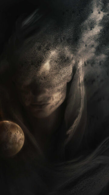 Dissolving Celestial Figure Dune Inspired Mobile Wallpaper