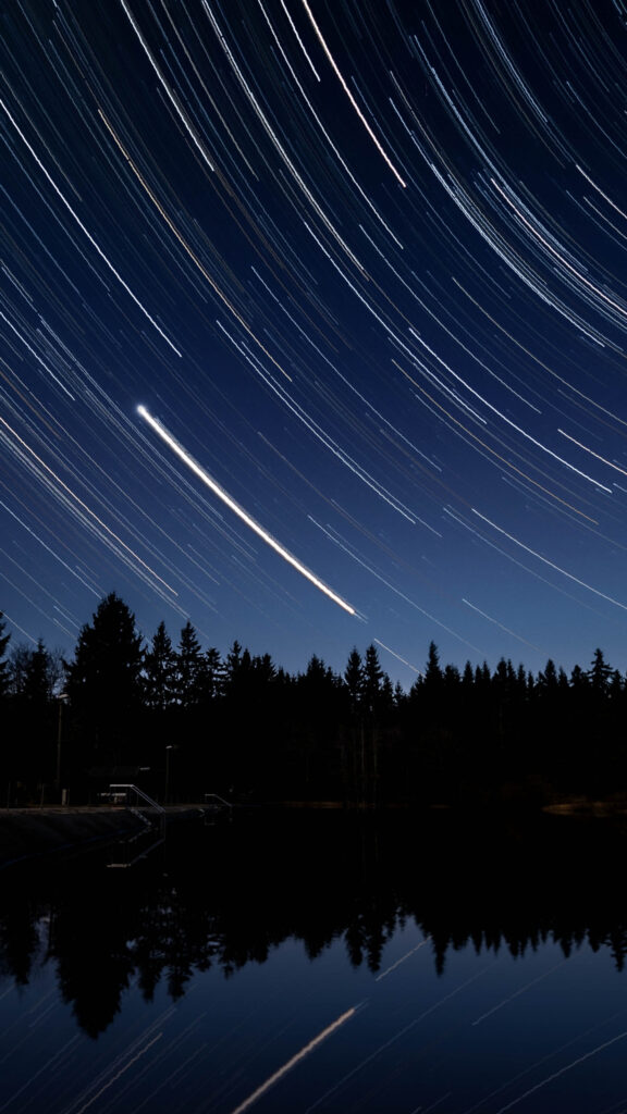 Celestial Star Trails and Cosmic Energy Astrology Night Sky Wallpaper