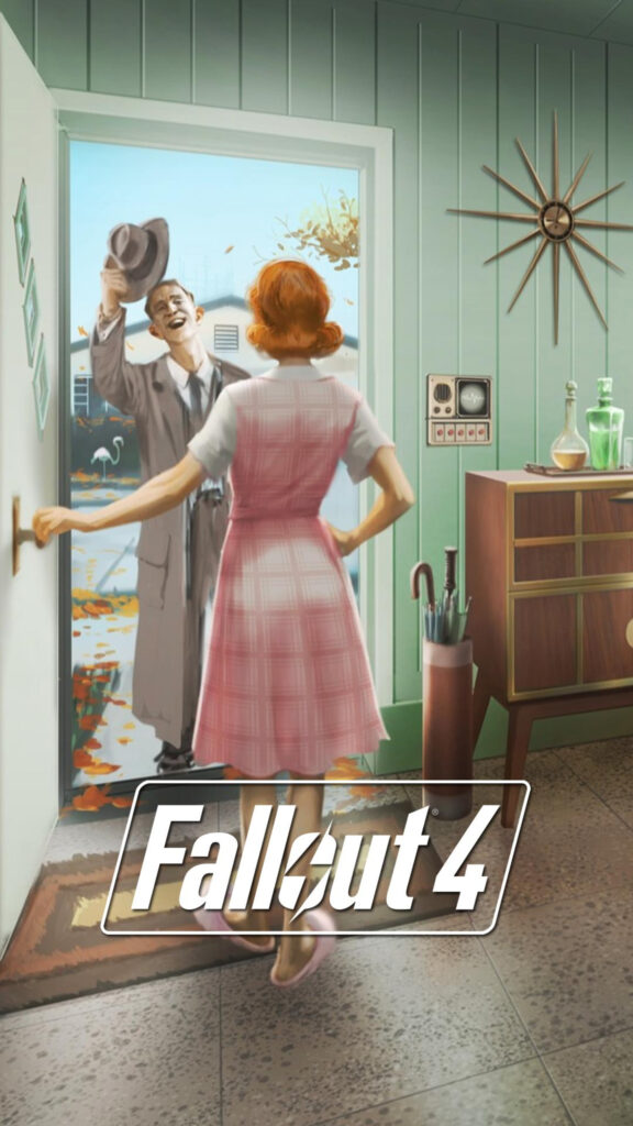 Fallout 4 Retro Suburban Entrance Mobile Wallpaper
