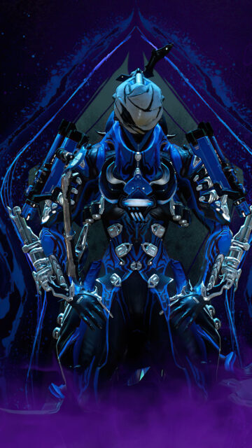 Blue Warrior Mecha Armor Mobile Wallpaper