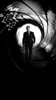 Daniel Craig as James Bond Tunnel Silhouette Mobile Wallpaper