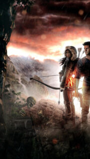 Lara Croft and Nathan Drake Crossover Mobile Wallpaper