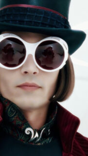 Johnny Depp as Willy Wonka Close-up Mobile Wallpaper