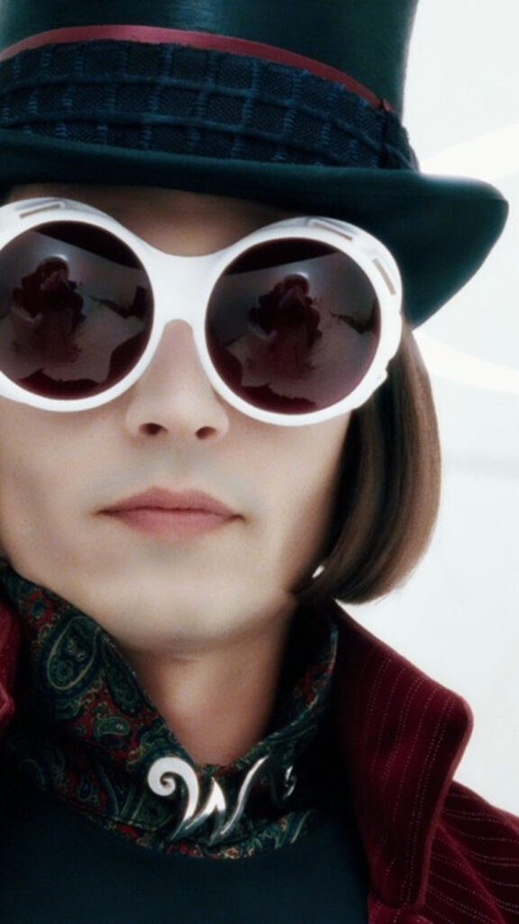 Johnny Depp as Willy Wonka Close-up Mobile Wallpaper