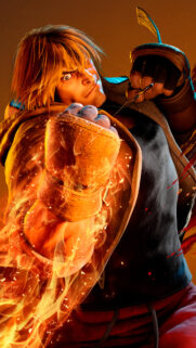 Ken Masters Flaming Fist Mobile Wallpaper