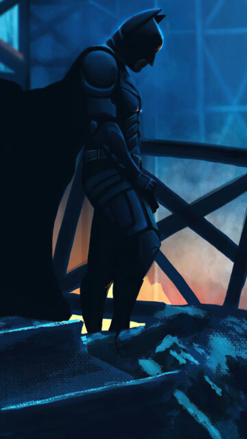 The Dark Knight Standing Alone Mobile Wallpaper