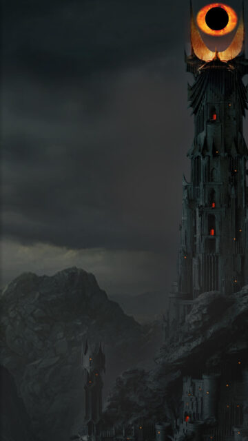 Barad-dûr Fortress Mordor Dark Fantasy Mobile Wallpaper