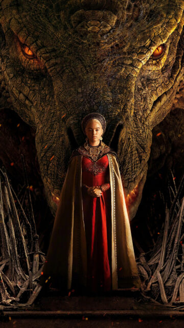 Rhaenyra Targaryen With Dragon Mobile Wallpaper