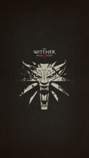 The Witcher Wolf Medallion Minimalist Mobile Wallpaper