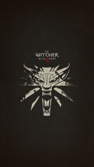 The Witcher Wolf Medallion Minimalist Mobile Wallpaper