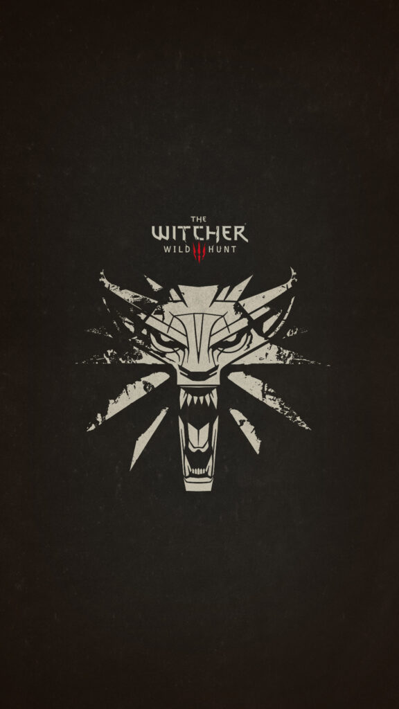 The Witcher Wolf Medallion Minimalist Mobile Wallpaper