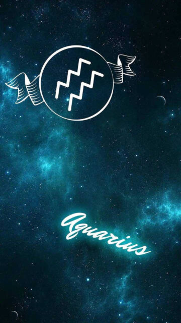 Aquarius Zodiac Starry Night Sky Aesthetic and Constellation Phone Wallpaper