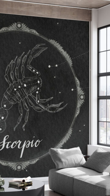 Mystical Scorpio Zodiac Constellation Dark Aesthetic Wall Decor Wallpaper
