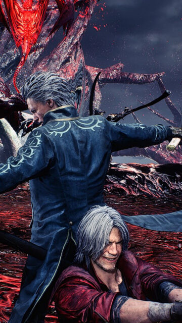 Dante and Vergil Devil May Cry 5 Action Mobile Wallpaper