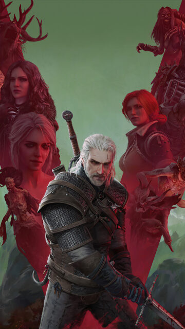 Geralt of Rivia The Witcher 3 Fantasy Art Mobile Wallpaper