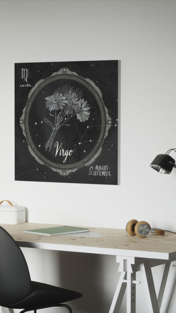 Minimalist Virgo Zodiac Earth Sign Aesthetic Constellation Wallpaper