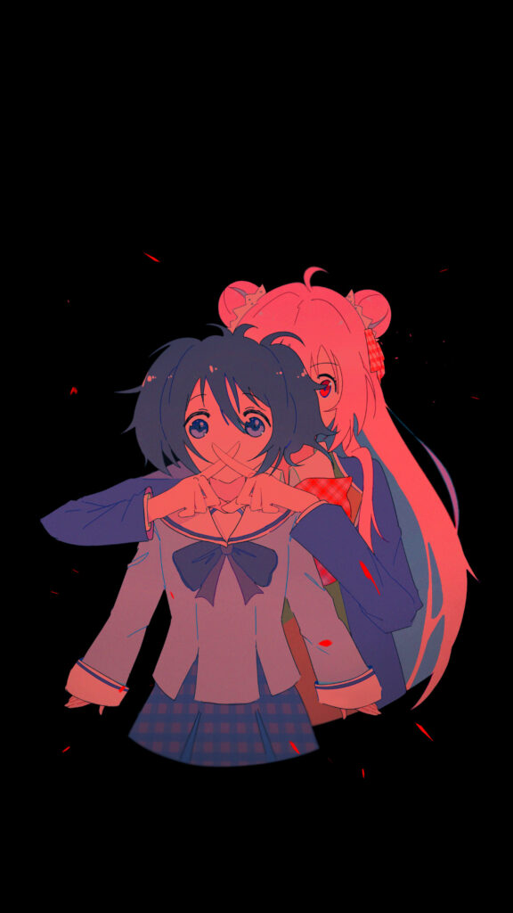 Anime Girl Shio and Satou Mobile Wallpaper