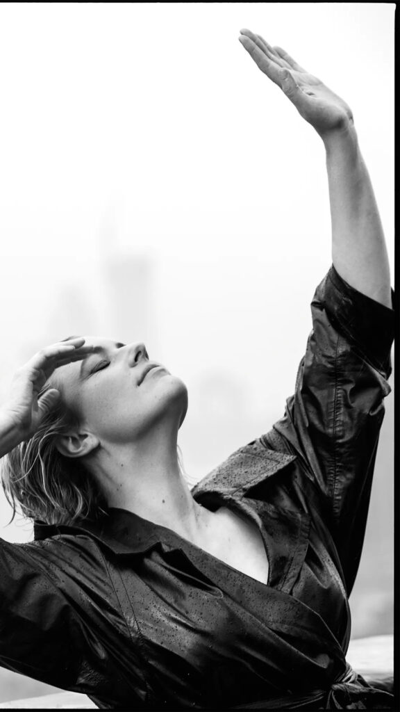 Monochrome Rain Portrait Woman Mobile Wallpaper