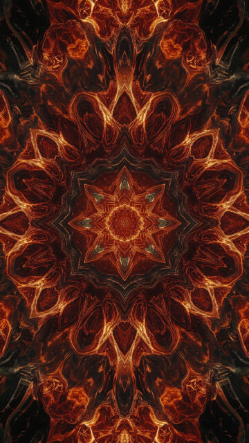 Fiery Fractal Mandala Spiritual Energy and Meditation Wallpaper
