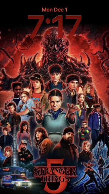 Stranger Things Season 5 Ensemble Poster Mobile Wallpaper