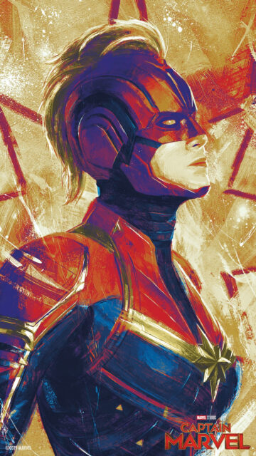 Captain Marvel Cinematic Portrait Mobile Wallpaper