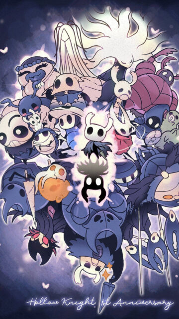 Hollow Knight Anniversary Characters Art Mobile Wallpaper