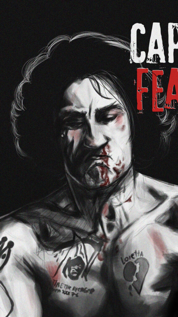 Portrait of a Bruised Man with Tattoos Mobile Wallpaper