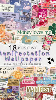 Positive Manifestation Aesthetic Collage for Law of Attraction Wallpaper