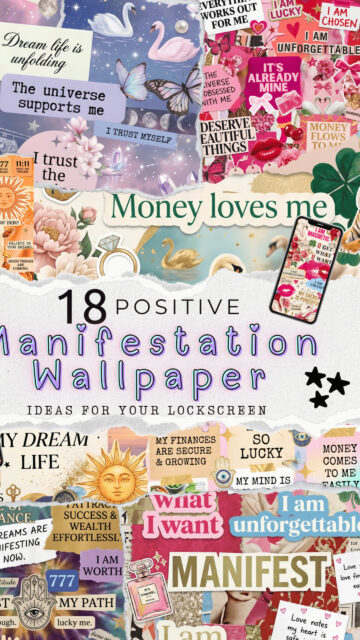 Positive Manifestation Aesthetic Collage for Law of Attraction Wallpaper