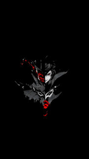 Persona 5 Joker Split Face Minimalist Mobile Wallpaper
