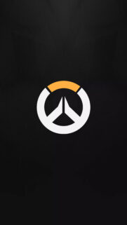 Overwatch Minimalist Black and Orange Mobile Wallpaper