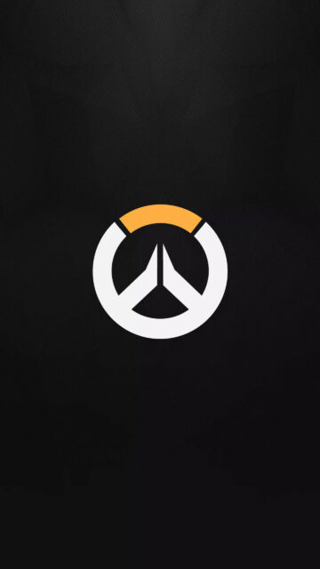 Overwatch Minimalist Black and Orange Mobile Wallpaper