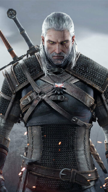 Geralt of Rivia Fantasy Warrior 4K Mobile Wallpaper