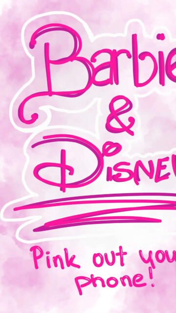 Pink Aesthetic Barbie and Disney Themed Mobile Wallpaper
