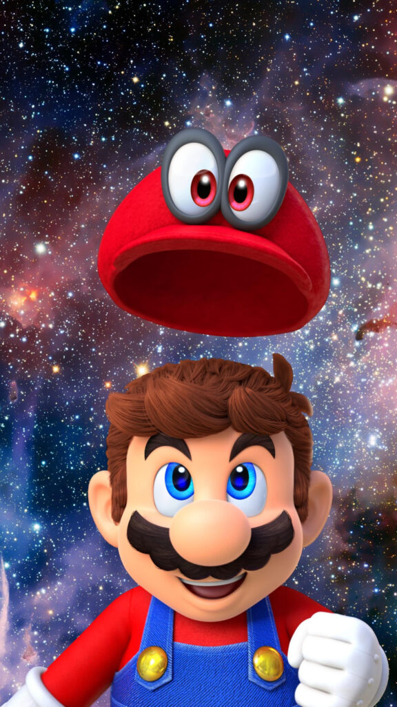 Mario Odyssey Headwear Galaxy Mobile Wallpaper