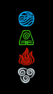 Minimalist Avatar Elemental Symbols Mobile Wallpaper