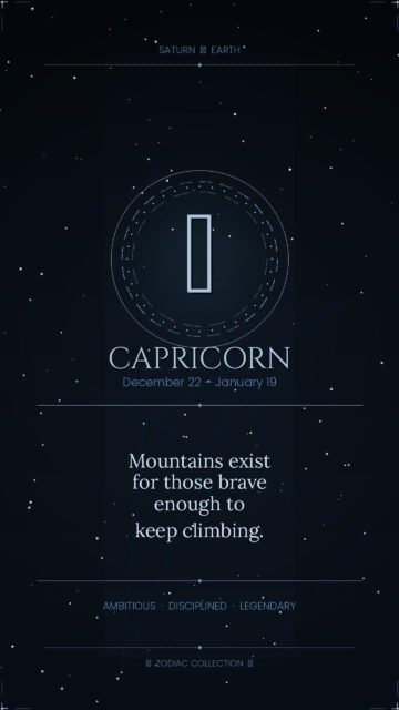 Capricorn Zodiac Sign Traits and Earth Element Aesthetic Wallpaper