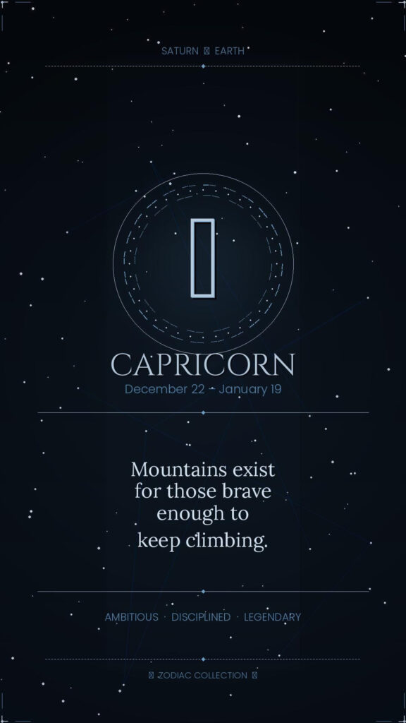 Capricorn Zodiac Sign Traits and Earth Element Aesthetic Wallpaper