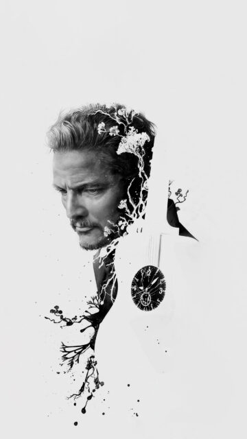 Black and White Abstract Portrait Mobile Wallpaper