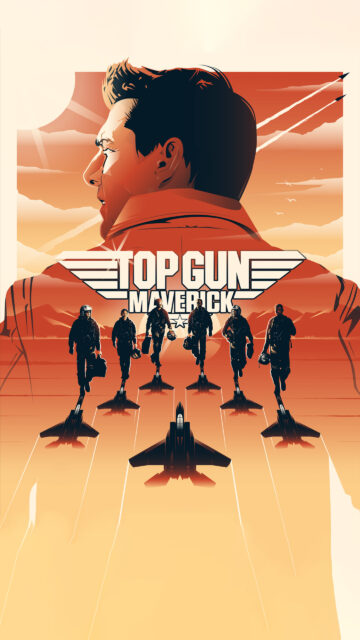 Top Gun Maverick Minimalist Illustration Mobile Wallpaper