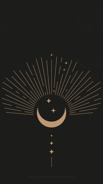 Minimalist Crescent Moon Celestial Aesthetic Spiritual Energy Wallpaper