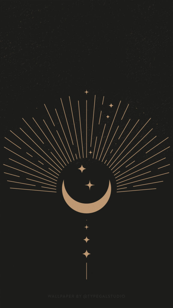 Minimalist Crescent Moon Celestial Aesthetic Spiritual Energy Wallpaper