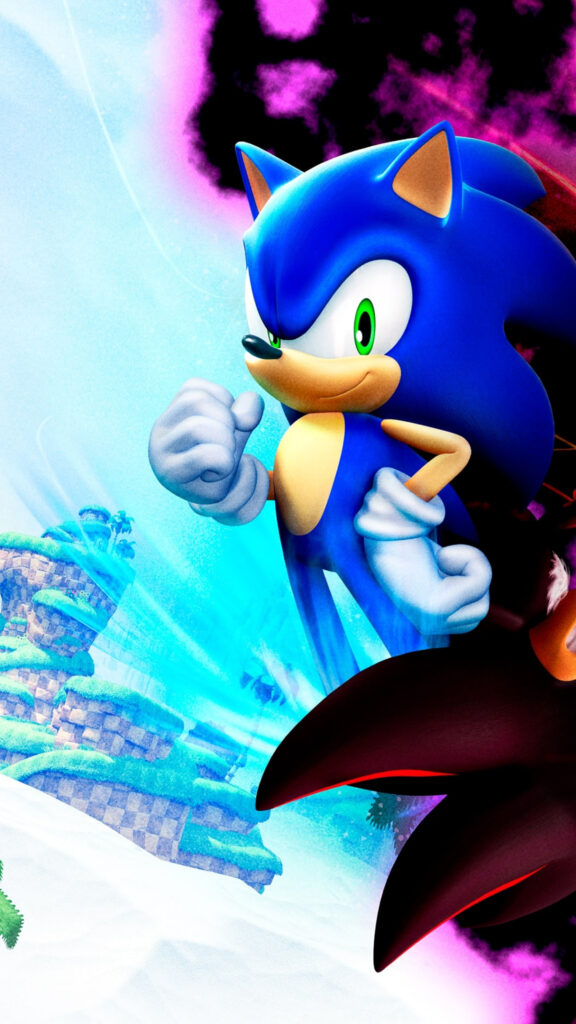 Sonic and Shadow 4K Mobile Wallpaper