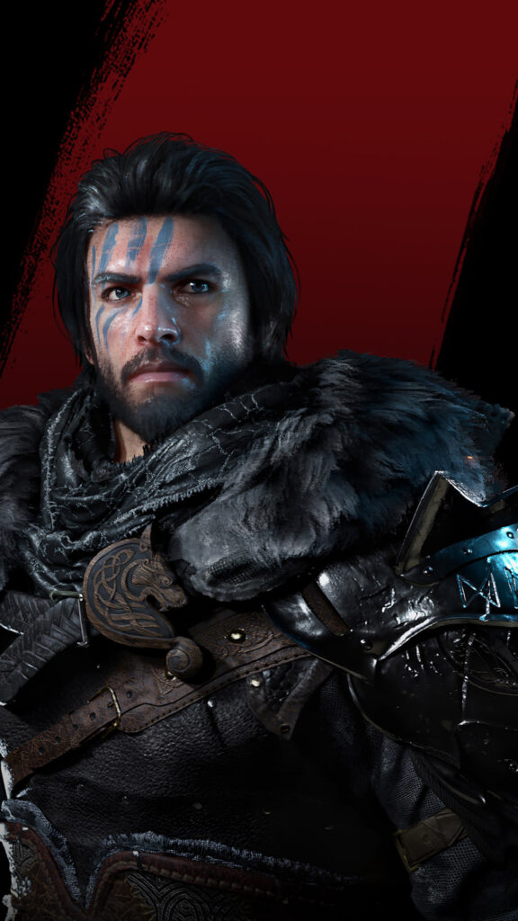 Male Viking Warrior Close-up Fantasy Portrait Mobile Wallpaper